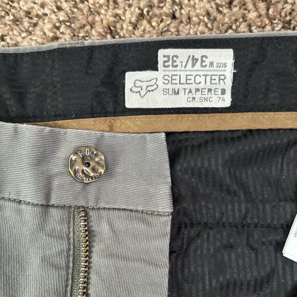 Fox Racing Selecter Slim Tapered Leg Pants Men's Size 34x32 Gray - Picture 1 of 16